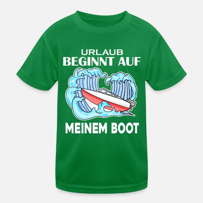 Urlaub Motorboot Kapitän Bootsführerschein Kinder Funktions-T-Shirt