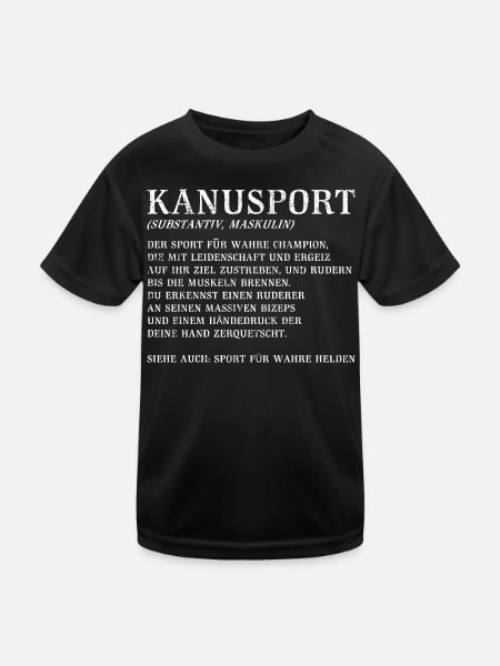 Kanurennsport Kanusport - Kinder Funktions-T-Shirt - Schwarz - Vorne