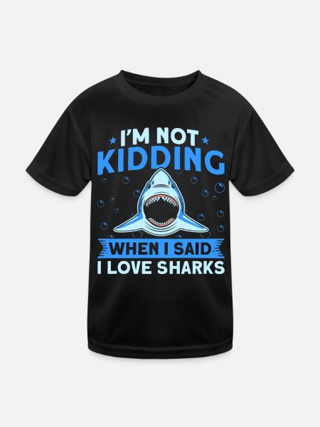 Shark Shark Lover Shark Gift - Kids Functional T-Shirt - black - Front