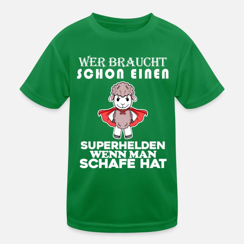 Schaf Superheld Hirte Kinder Funktions-T-Shirt