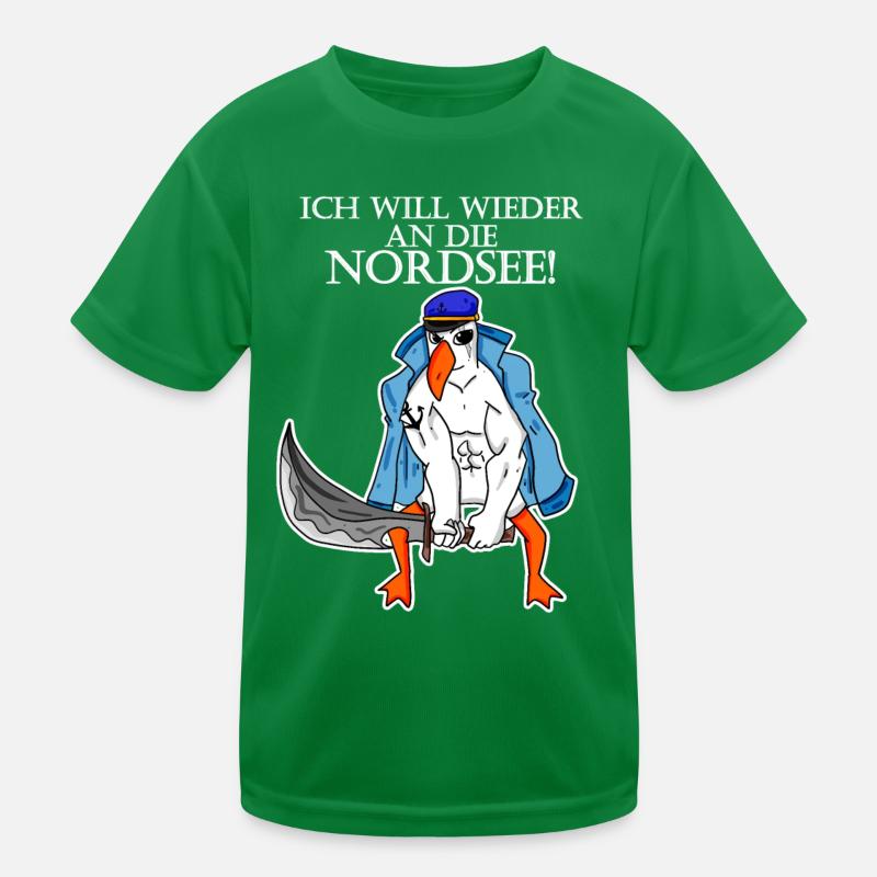 Nordsee Plattdeutsch Spruch Moin Möwe Kinder Funktions-T-Shirt