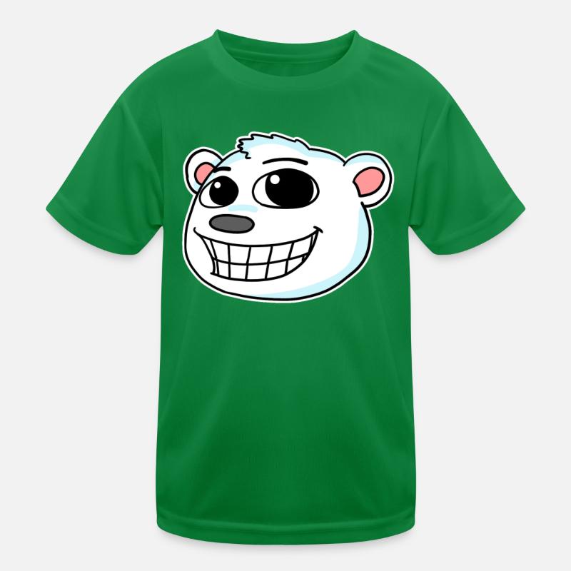 Eisbär Kopf Kinder Funktions-T-Shirt