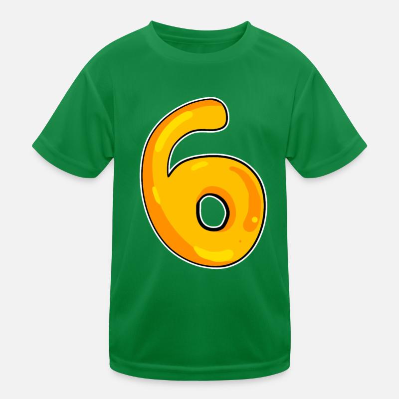 Zahl 6 Nummer Kinder Funktions-T-Shirt