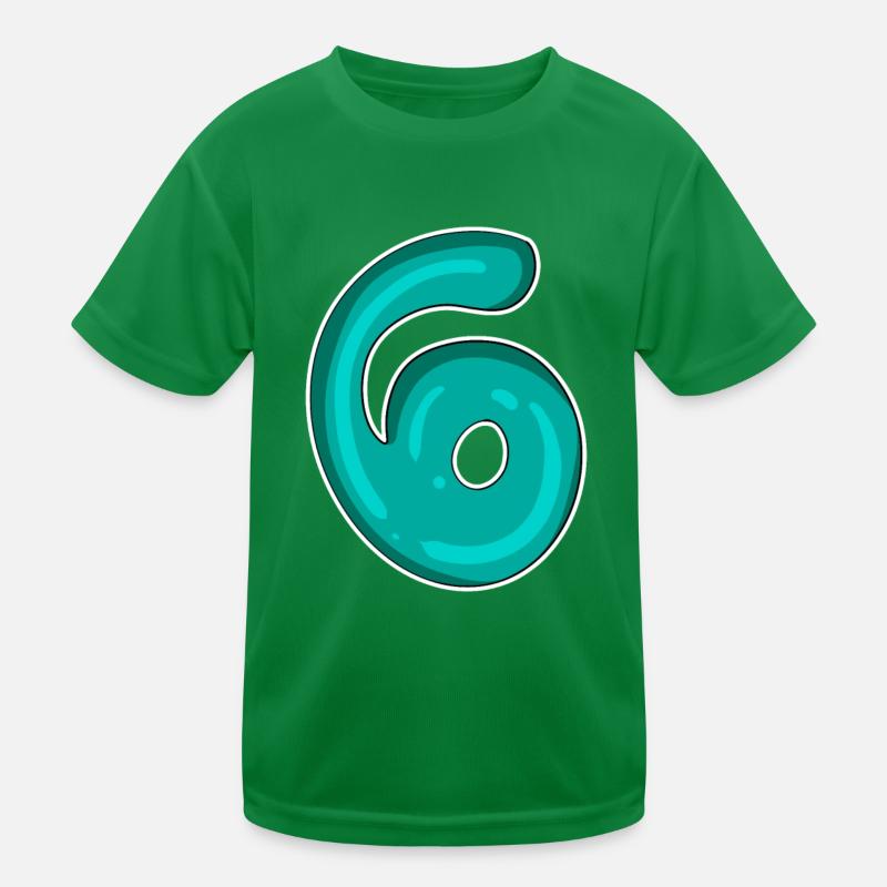 Zahl 6 Nummer Kinder Funktions-T-Shirt