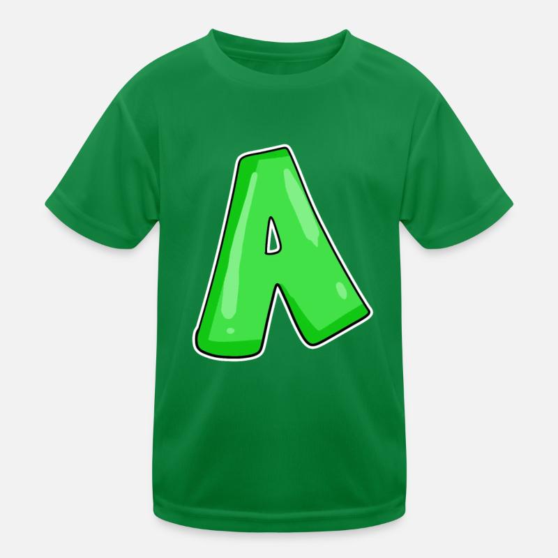 Buchstabe A Anfangsbuchstabe Kinder Funktions-T-Shirt