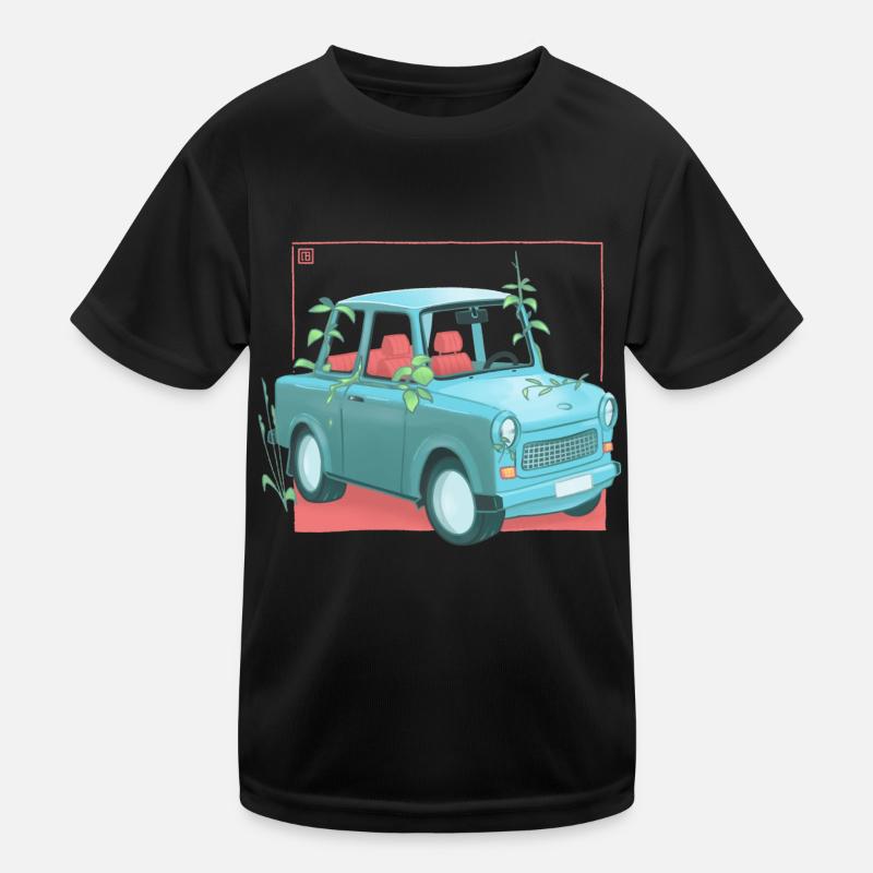 Trabi with plants - Kids Functional T-Shirt - black