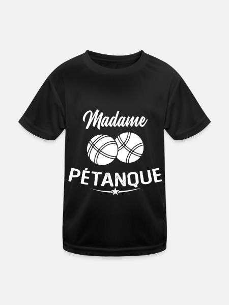 Madame Pétanque Humour Cadeau - T-shirt sport Enfant - noir - Devant