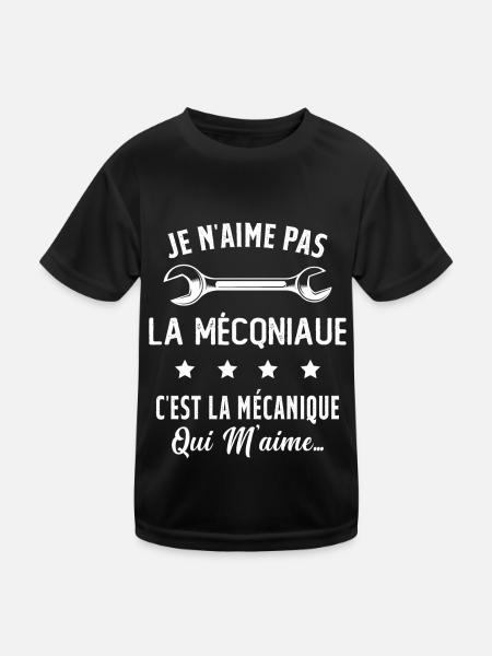 C'est la Mécanique Qui M'aime Cadeau Humour - T-shirt sport Enfant - noir - Devant