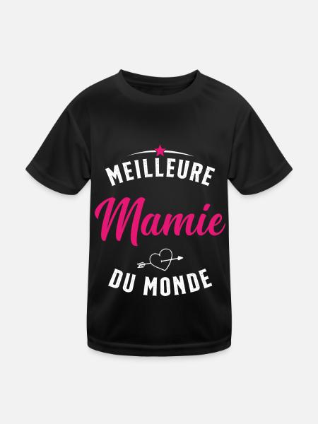 Meilleure Mamie Du Monde Humour Cadeau - T-shirt sport Enfant - noir - Devant