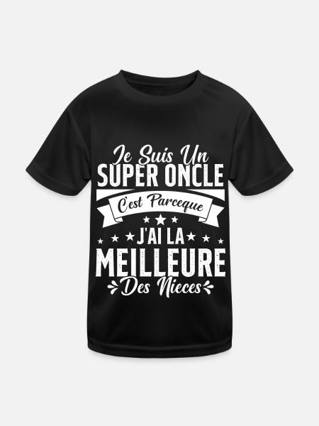 Un Super Oncle Cadeau Humour Nièce Tonton - T-shirt sport Enfant - noir - Devant