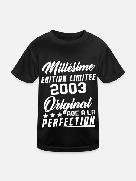 Millésime 2003 Original Cadeau D'anniversaire - T-shirt sport Enfant - noir - Devant