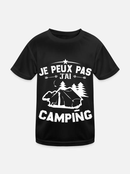 Je Peux Pas J'ai Camping - T-shirt sport Enfant - noir - Devant