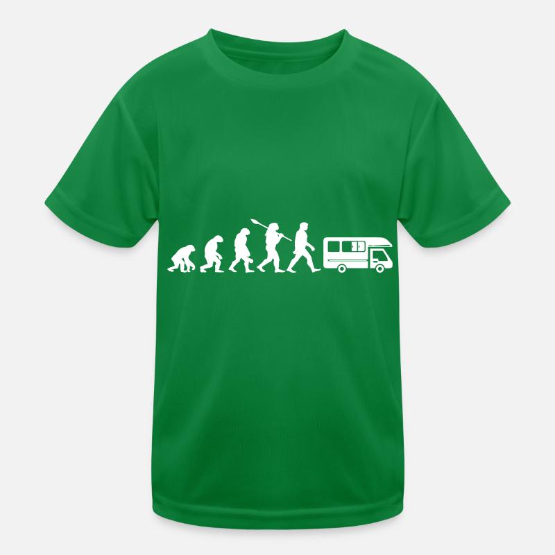 Evolution Camping Car Humor Geschenk Kinder Funktions-T-Shirt
