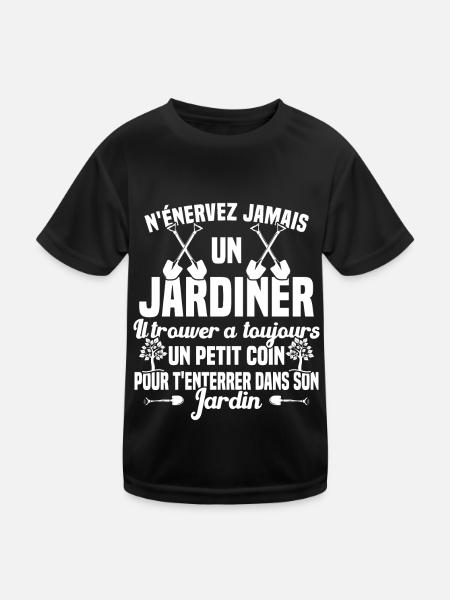 N'Énervez Jamais Un Jardinier Jardin Jardinage - T-shirt sport Enfant - noir - Devant