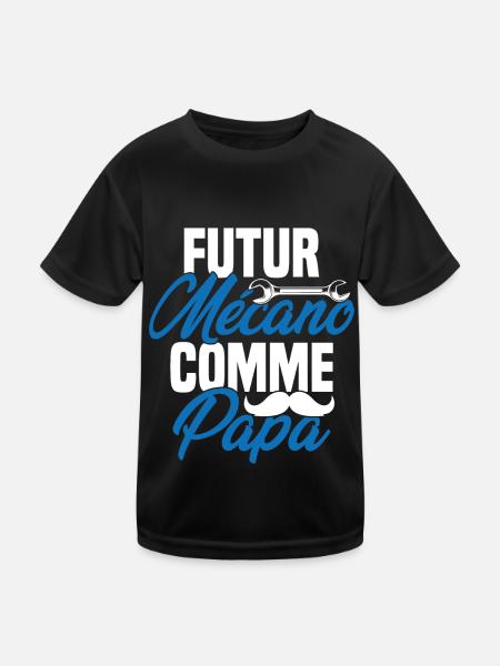Futur mécano comme papa Cadeau futur mécano - T-shirt sport Enfant - noir - Devant