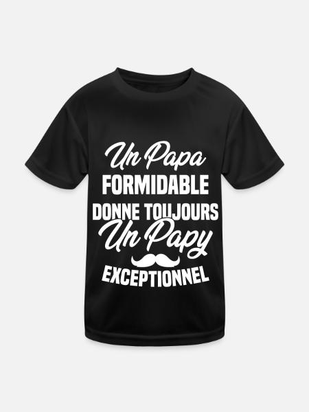 Papa Formidable Donne Toujours Papy Exceptionnel - T-shirt sport Enfant - noir - Devant