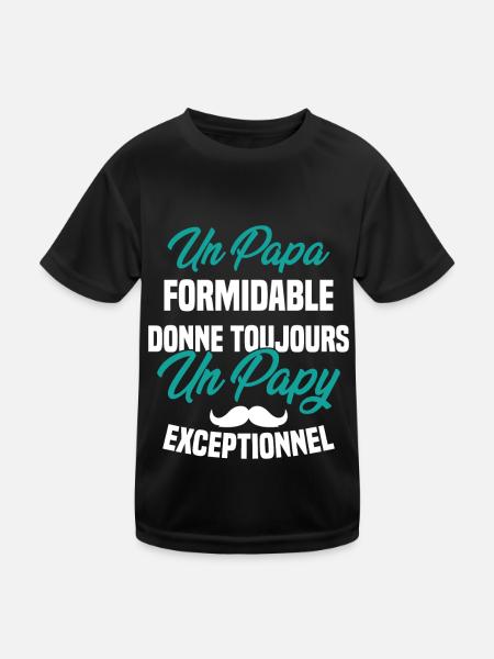 Papa Formidable Donne Toujours Papy Exceptionnel - T-shirt sport Enfant - noir - Devant