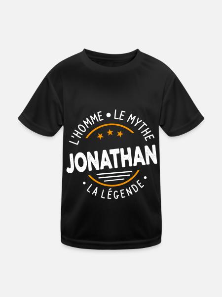 Jonathan L'Homme Le Mythe La Légende Cadeau Humour - T-shirt sport Enfant - noir - Devant