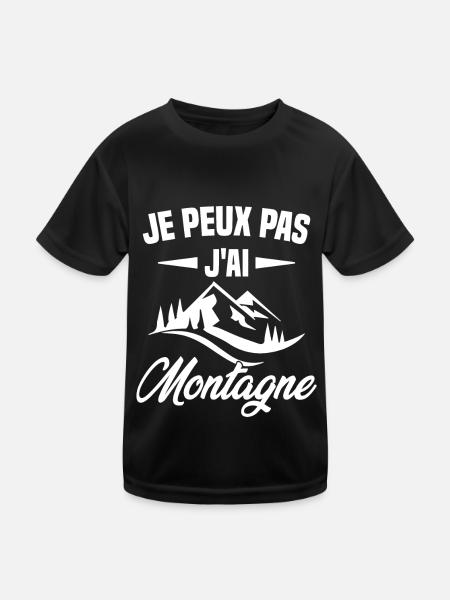 Je Peux Pas J'ai Montagne - T-shirt sport Enfant - noir - Devant