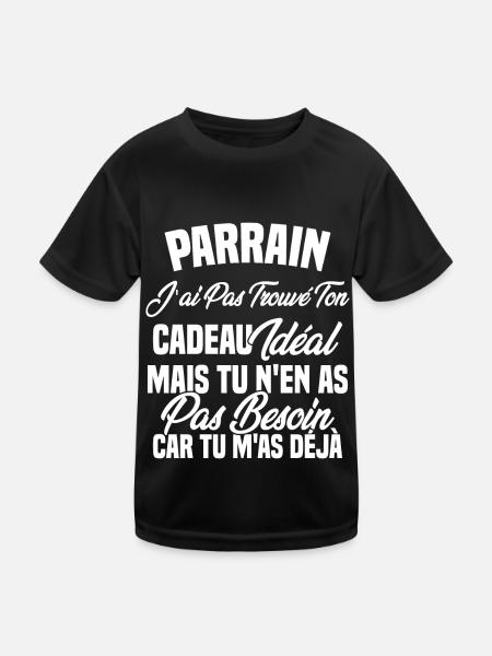 Parrain je n'ai trouvé ton cadeau idéal - T-shirt sport Enfant - noir - Devant