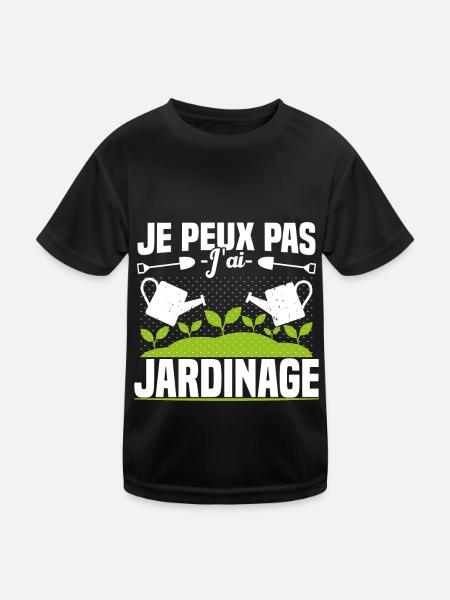 Je Peux Pas J'ai Jardinage Jardinier Humour Cadeau - T-shirt sport Enfant - noir - Devant
