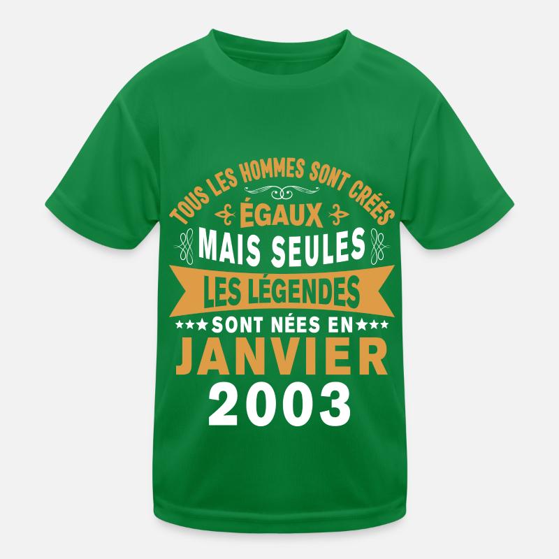 Les légendes sont nées en Janvier 2003 Vintage T-shirt sport Enfant