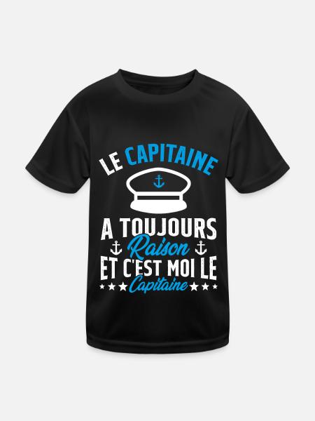 Le Capitaine A Toujours Raison C'est Moi Capitaine - T-shirt sport Enfant - noir - Devant