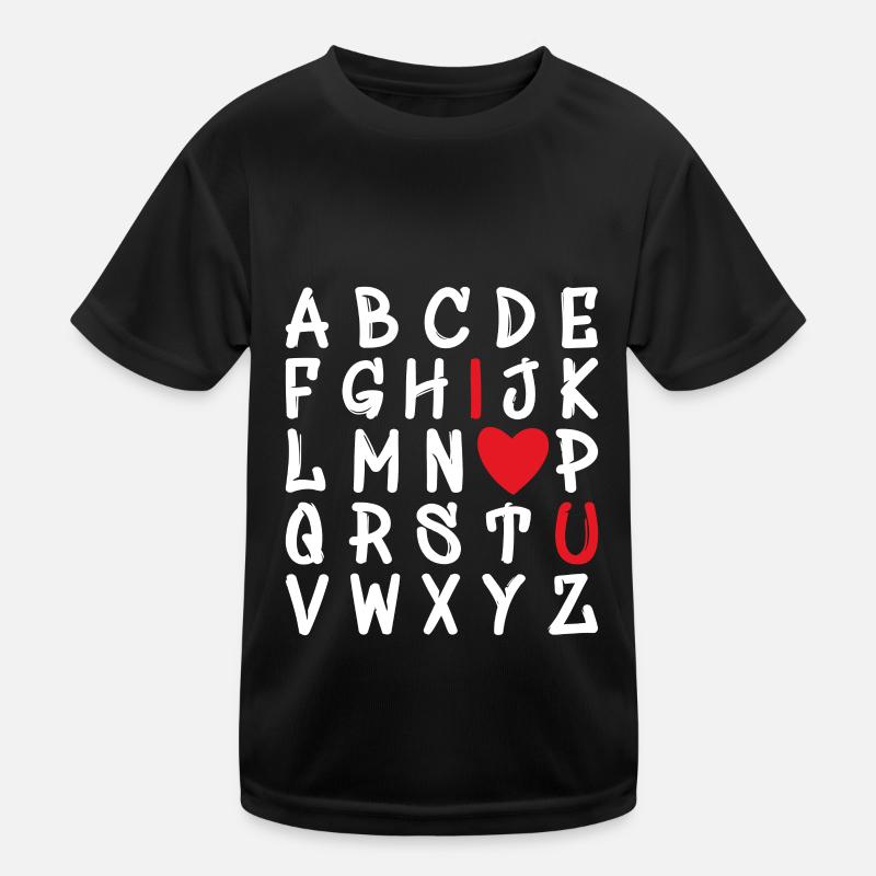 Buchstaben des Alphabets Ich liebe dich Kinder Funktions-T-Shirt