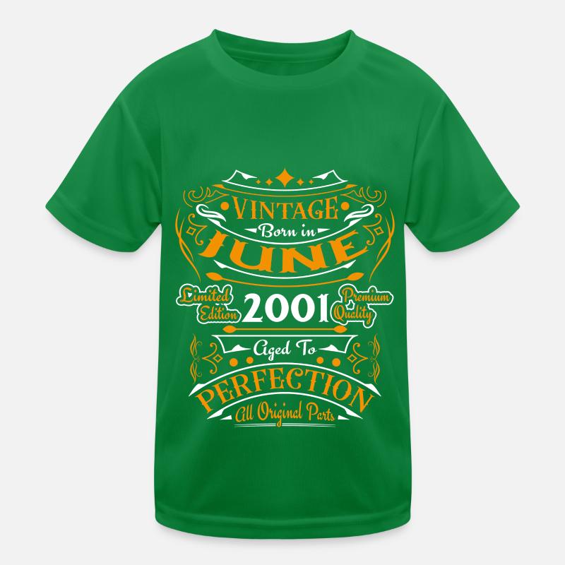 Vintage Retro June 2001 Birthday Gift Kids Functional T-Shirt