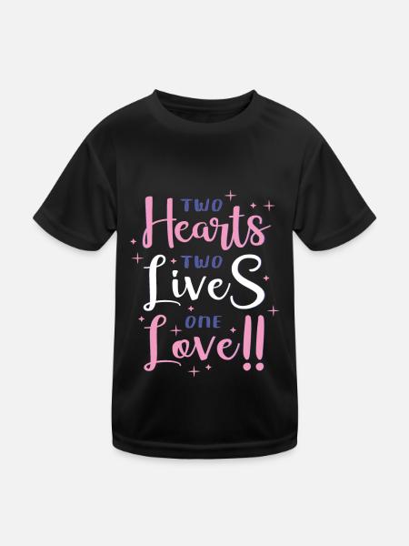 Deux cœurs, Deux vies, Un seul amour - T-shirt sport Enfant - noir - Devant