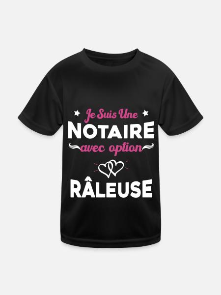 Femme je suis une notaire avec option râleuse - T-shirt sport Enfant - noir - Devant