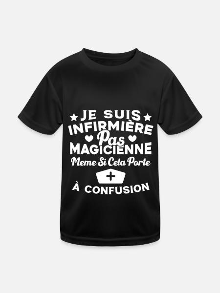 Je suis une Infirmière pas Magicienne Humour - T-shirt sport Enfant - noir - Devant