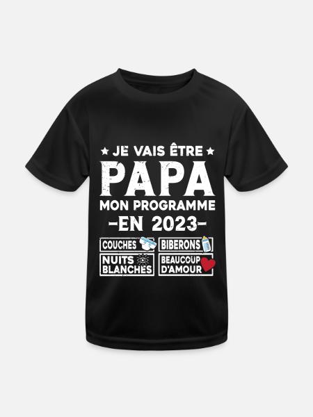 Je vais être papa mon programme en 2023 - T-shirt sport Enfant - noir - Devant