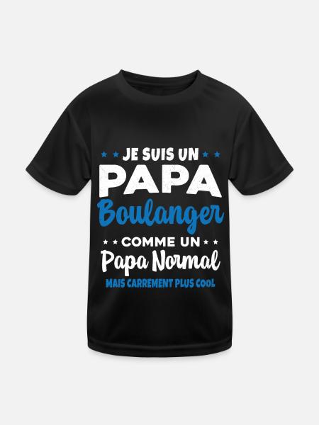 Homme Je Suis Papa Boulanger Humour Cadeau - T-shirt sport Enfant - noir - Devant