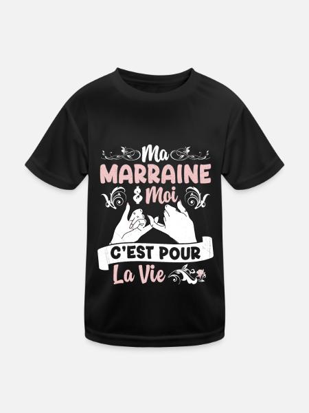 Ma Marraine & Filleule Cadeau Fille Amour - T-shirt sport Enfant - noir - Devant