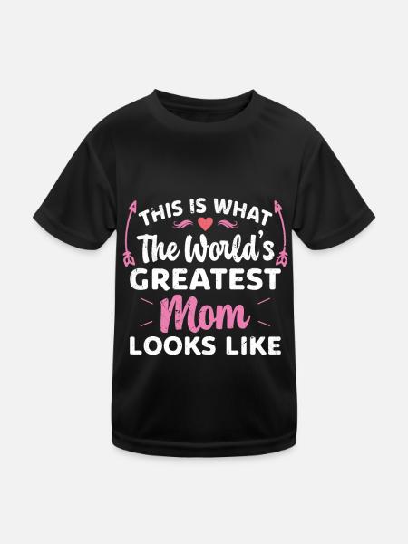 This is what the best mom in the world looks like - Kids Functional T-Shirt - black - Front