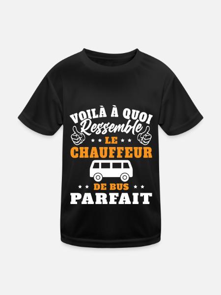 Chauffeur De Bus Parfait Humour Conducteur Cadeau - T-shirt sport Enfant - noir - Devant