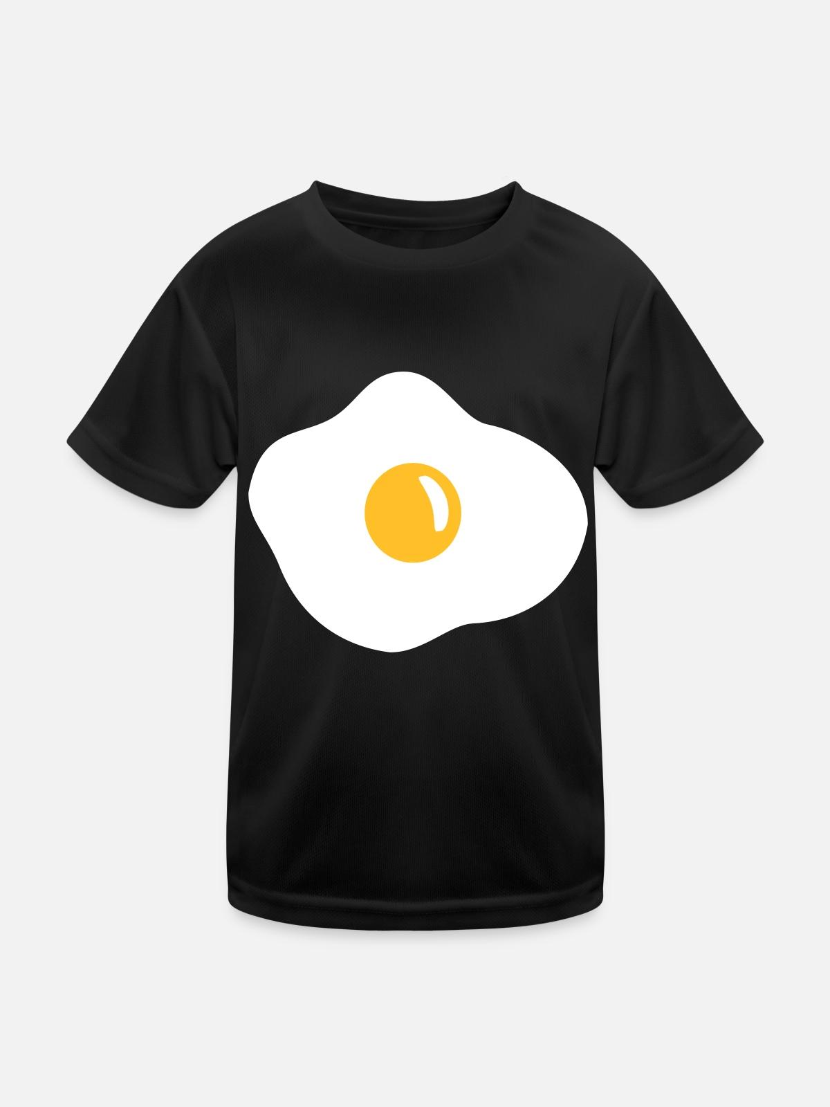 Fried egg - Kids Functional T-Shirt - black - Front