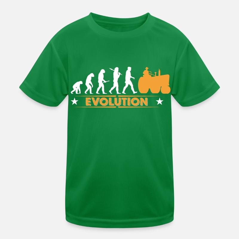 Landwirt Traktor Evolution - orange/weiss Kinder Funktions-T-Shirt