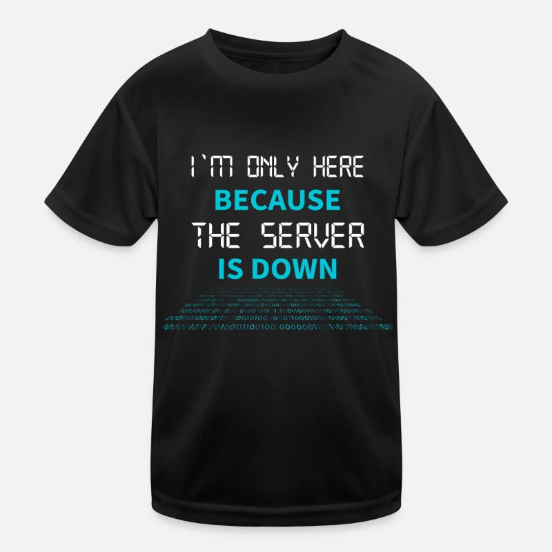 nerd coder server download error 404 - Kinder Funktions-T-Shirt - Schwarz