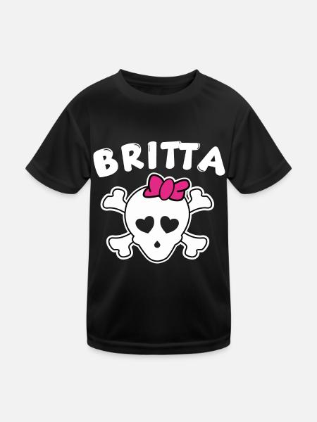 Pirate Britta Design for Girls and Women - Kids Functional T-Shirt - black - Front