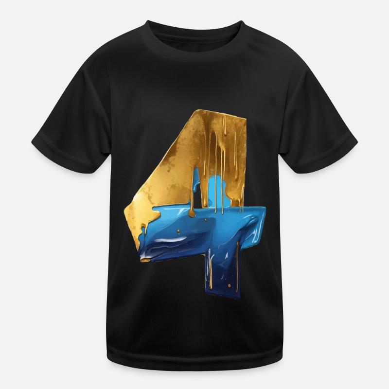 NR. 4 NUMMER 4 COOL 4. GEBURTSTAG Kinder Funktions-T-Shirt