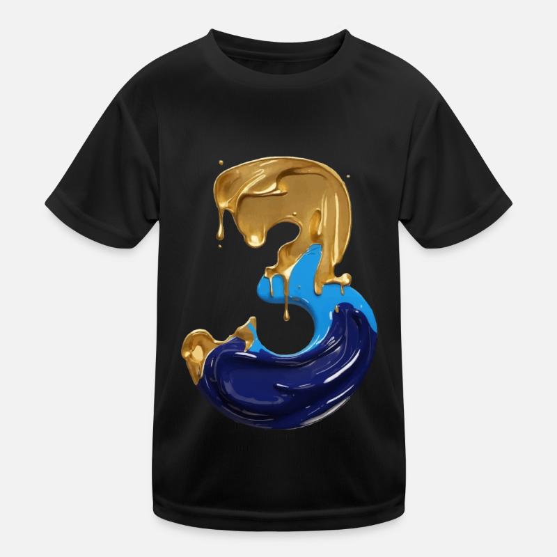 NO. 3 NUMBER 3 COOL 3RD BIRTHDAY Kids Functional T-Shirt
