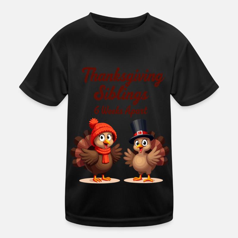 Thanksgiving Siblings Kids Functional T-Shirt