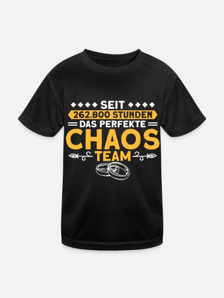 Verheiratet Ehepaar Perlenhochzeit - Kinder Funktions-T-Shirt - Schwarz - Vorne