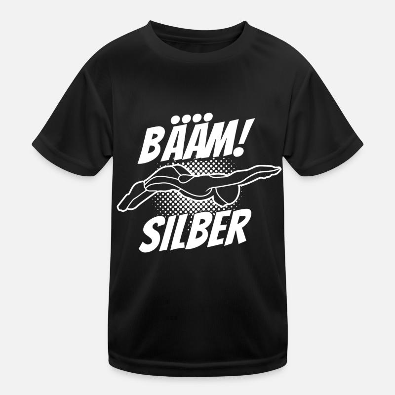 Silber Schwimmer Prüfung Silber Schwimmabzeichen Kinder Funktions-T-Shirt
