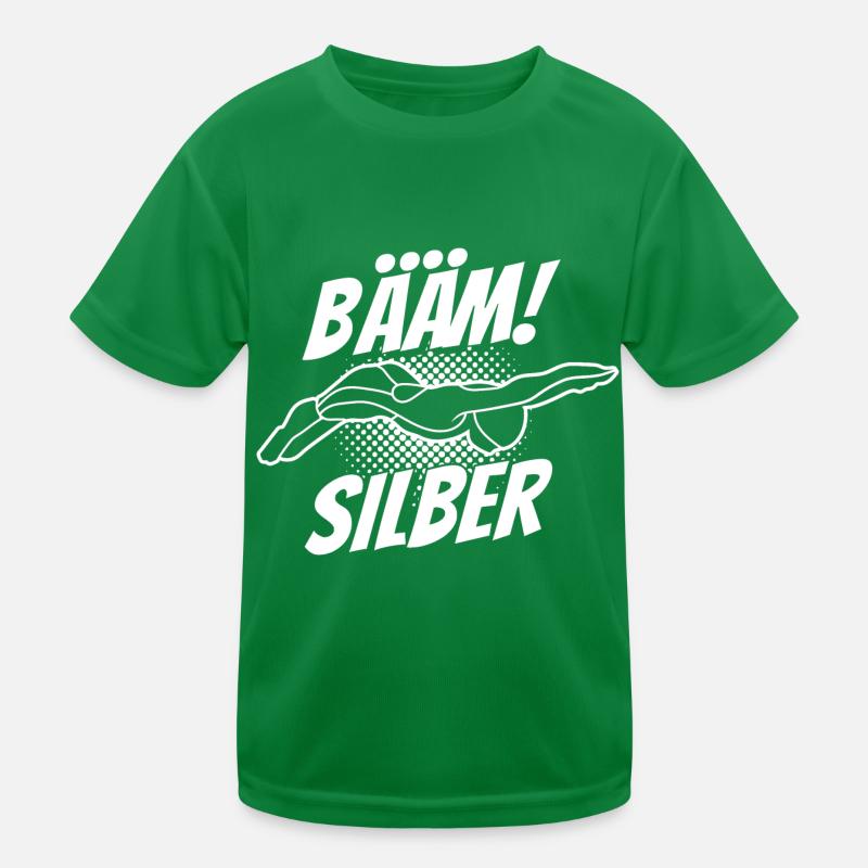 Silber Schwimmer Prüfung Silber Schwimmabzeichen Kinder Funktions-T-Shirt