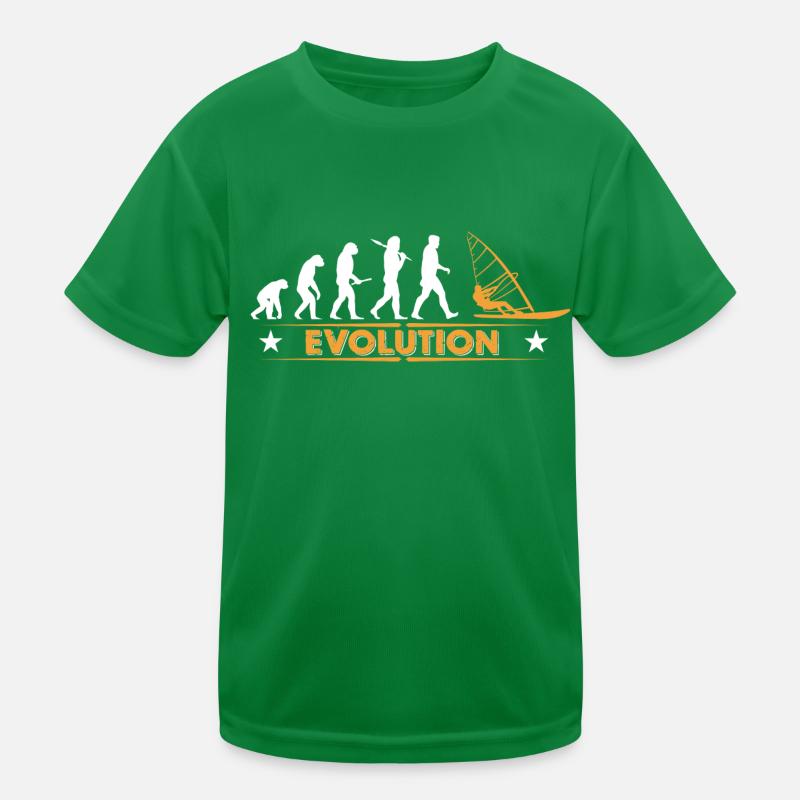 Windsurfen Evolution - orange/weiss Kinder Funktions-T-Shirt