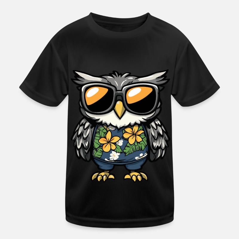Owl Comic Funny Summer Kids Functional T-Shirt