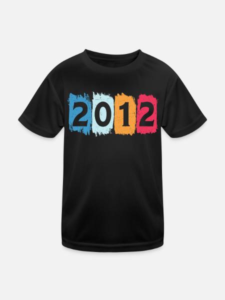 T-shirt rétro 2012 12 millésime 2012 - T-shirt sport Enfant - noir - Devant